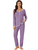 Womens Sleepwear Pajamas Long Sleeve Pullover Tops with Pants Lounge Sets