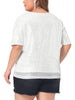 Plus Size Sequin Sparkly V Neck Short Sleeve Party Tops Blouses