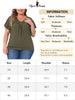 Plus Size Top for Women V Neck Ruffle Short Sleeve T Shirt Summer Tee Tops