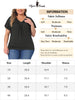 Plus Size Top for Women V Neck Ruffle Short Sleeve T Shirt Summer Tee Tops