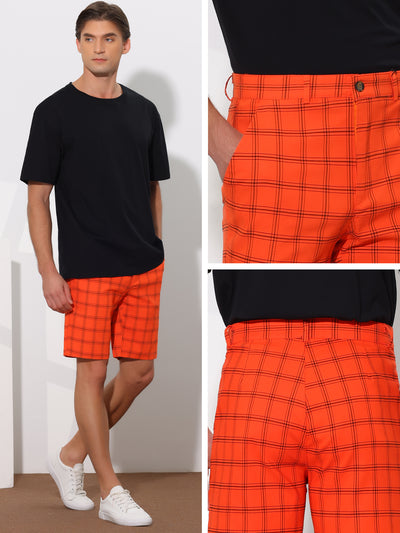 Plaid Summer Flat Front Checked Patterned Dress Shorts