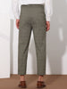 Plaid Cropped Flat Front Ankle Length Checked Dress Pants