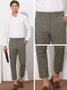 Plaid Cropped Flat Front Ankle Length Checked Dress Pants