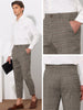 Plaid Cropped Flat Front Ankle Length Checked Dress Pants