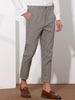 Plaid Cropped Flat Front Ankle Length Checked Dress Pants