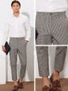 Plaid Cropped Flat Front Ankle Length Checked Dress Pants