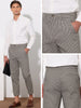 Plaid Cropped Flat Front Ankle Length Checked Dress Pants