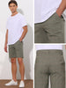 Classic Plaid Flat Front Business Checked Chino Shorts