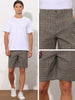 Classic Plaid Flat Front Business Checked Chino Shorts