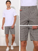 Classic Plaid Flat Front Business Checked Chino Shorts