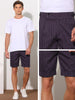 Stripes Pleated Front Business Summer Chino Dress Shorts