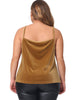 Velvet Camisole for Women Plus Size Adjustable Strap Lace Sleeveless Cami Tank Tops