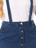 Plus Size Suspender Skirt for Women Adjustable Strap Cross Back Mini A-Line Denim Skirts