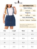 Plus Size Suspender Skirt for Women Adjustable Strap Cross Back Mini A-Line Denim Skirts