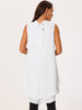 Casual Tie Back Asymmetrical High Low Sleeveless Mock Neck Flowy Tunic Blouse