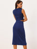 2Pcs Sleeveless Summer Crop Top and Side Split Draped Ruched Skirt Set