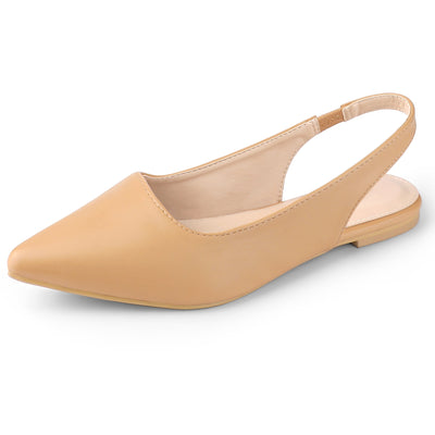 Pointed Toe Slingback Flat Pumps for Women