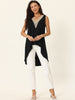 High Low Asymmetrical Top Sleeveless V Neck Irregular Hem Flowy Blouse Tops