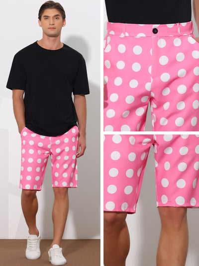 Polka Dots Business Regular Fit Flat Front Chino Shorts