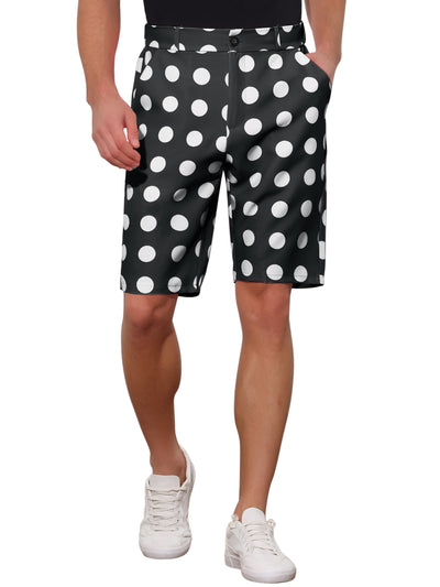 Polka Dots Business Regular Fit Flat Front Chino Shorts