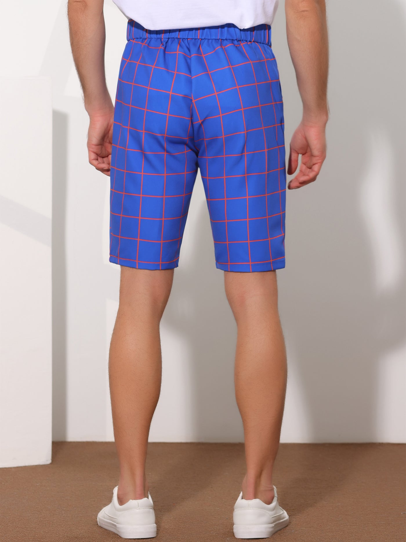 Bublédon Plaid Golf Color Block Flat Front Formal Check Shorts
