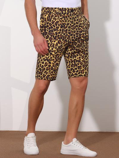 Animal Patterned Summer Regular Fit Flat Front Print Shorts