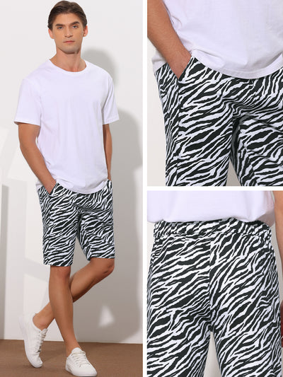Animal Patterned Summer Regular Fit Flat Front Print Shorts