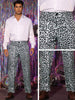Animal Printed Dress Pants Flat Front Regular Fit Party Trousers