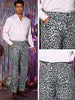 Animal Printed Dress Pants Flat Front Regular Fit Party Trousers