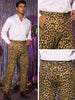 Animal Printed Dress Pants Flat Front Regular Fit Party Trousers