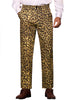 Animal Printed Dress Pants Flat Front Regular Fit Party Trousers