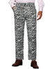 Animal Printed Dress Pants Flat Front Regular Fit Party Trousers