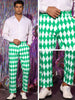 Argyle Pattern Regular Fit Flat Front Party Prom Dress Trousers