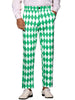 Argyle Pattern Regular Fit Flat Front Party Prom Dress Trousers