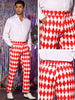 Argyle Pattern Regular Fit Flat Front Party Prom Dress Trousers