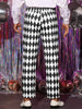 Argyle Pattern Regular Fit Flat Front Party Prom Dress Trousers