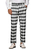 Argyle Pattern Regular Fit Flat Front Party Prom Dress Trousers