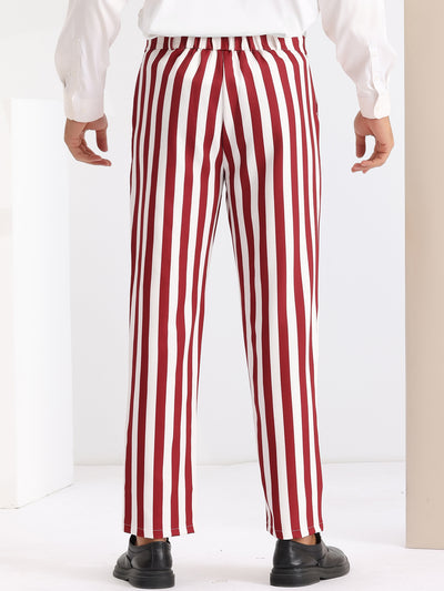 Striped Dress Pants Straight Leg Color Block Business Trousers