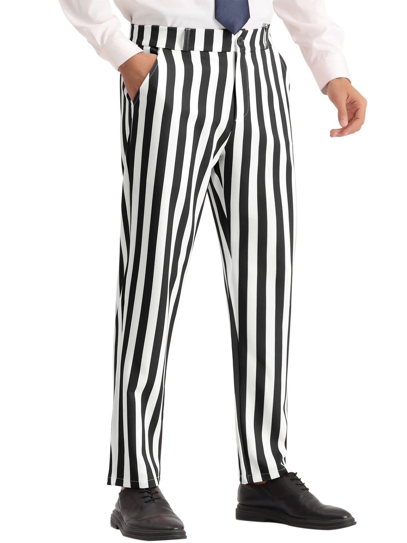 Bublédon Striped Dress Pants Straight Leg Color Block Business Trousers