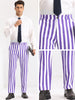 Striped Dress Pants Straight Leg Color Block Business Trousers