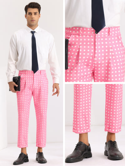 Polka Dots Printed Dress Flat Front Party Golf Pants