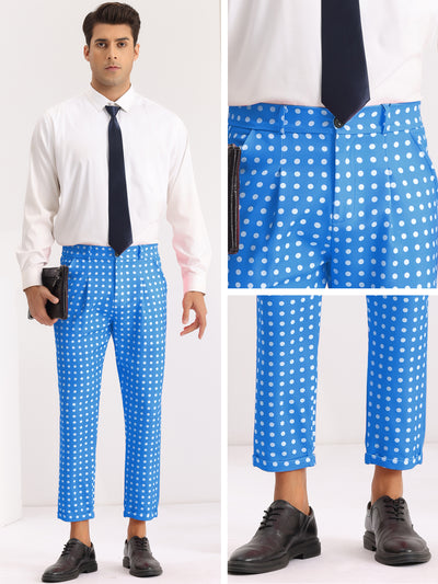 Polka Dots Printed Dress Flat Front Party Golf Pants