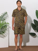 Animal Printed Hawaiian Summer 2 Pieces Pattern Shirts and Shorts Sets