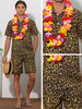 Animal Printed Hawaiian Summer 2 Pieces Pattern Shirts and Shorts Sets