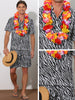Animal Printed Hawaiian Summer 2 Pieces Pattern Shirts and Shorts Sets