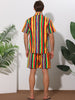 Rainbow Hawaiian 2 Pieces Vacation Beach Shirt and Shorts Sets