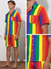 Rainbow Hawaiian 2 Pieces Vacation Beach Shirt and Shorts Sets