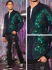 Sequin Zipper Long Sleeves Party Disco Shiny Bomber Jacket