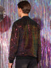 Sequin Zipper Long Sleeves Party Disco Shiny Bomber Jacket