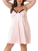 Plus Size Nightgown for Women Satin Camisole V-Neck Sleeveles Lace Trim Lingerie Dress Sleepwear